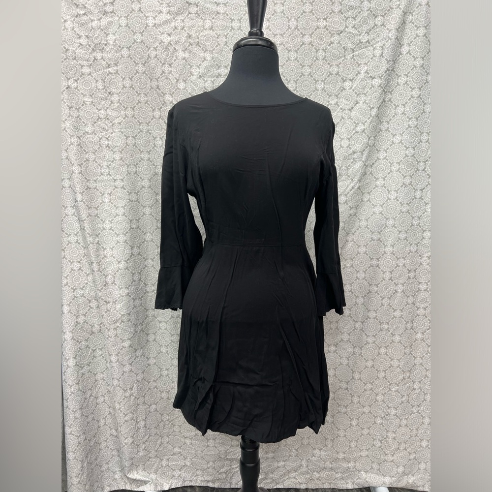 Old Navy Black Fit & Flare Dress with Bell Sleeve